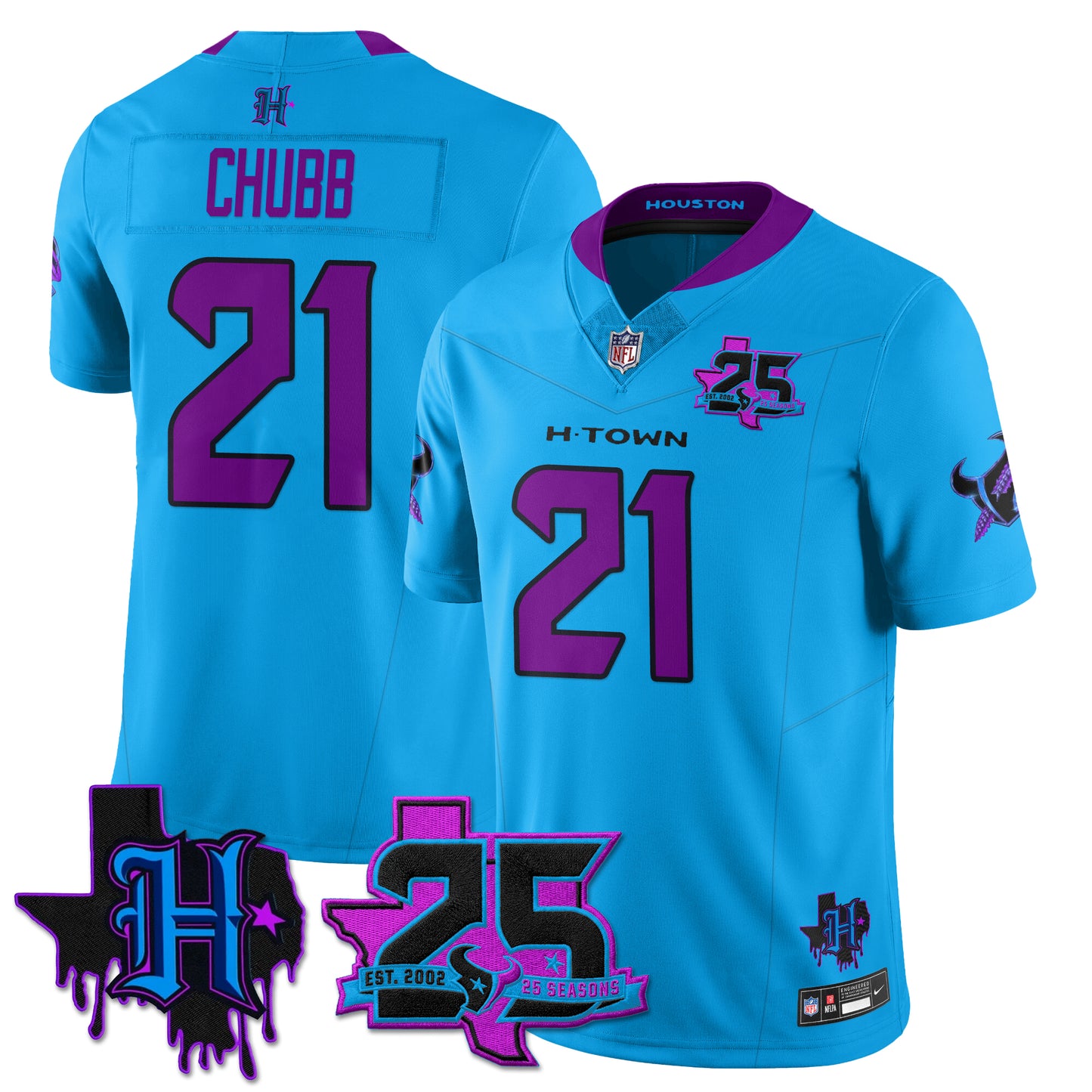 HOU 25th Seasons in 2026 DJ Screw Vapor Limited Jersey - All Stitched