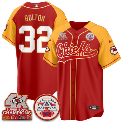 KC 4X Champs Gold Trim Edition Vapor Baseball Jersey - Stitched