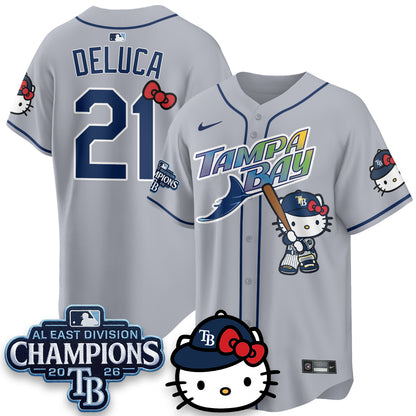 Tampa Bay Rays x Meow KT 2026 AL East Champs Vapor Jersey - Stitched