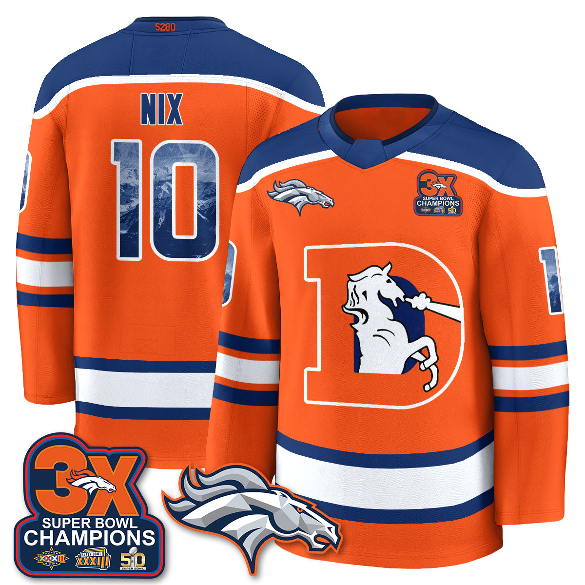 DEN Fan Gear Edition Hockey Jersey - Stitched