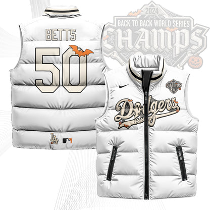 Los Angeles Dodgers Halloween 2026 Unisex Puffer Vest - Printed