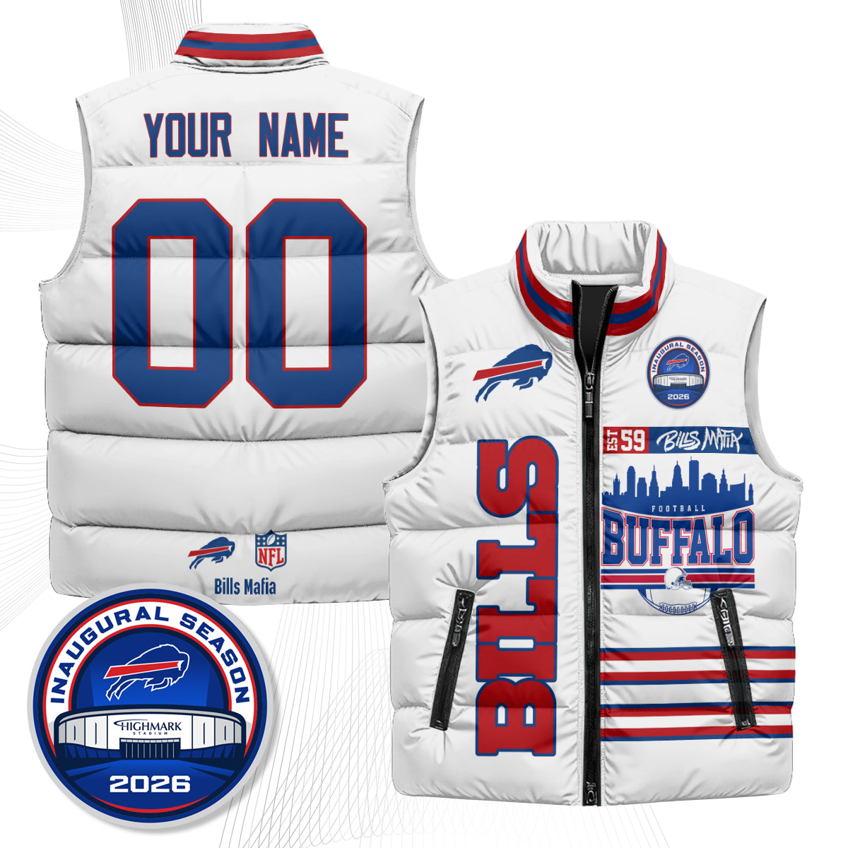 BUF "Mafia" Edition Custom Puffer Vest - Printed