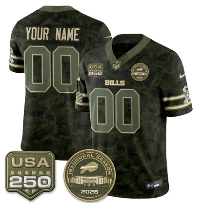 BUF 2026 Salute to Service Edition Vapor Custom Jersey - Stitched