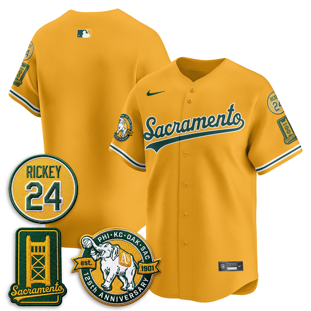 OAK 2026 Alternate Sacramento - Celebrating 125 Years -  Limited Vapor Green Jersey - All Stitched