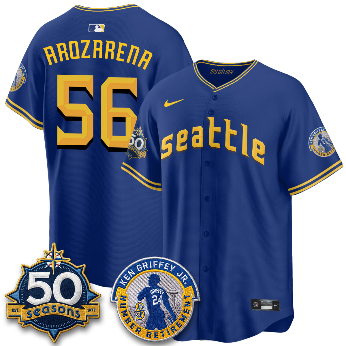 SEA Ken Griffey Jr. Patch Vapor Premier Limited Jersey - All Stitched