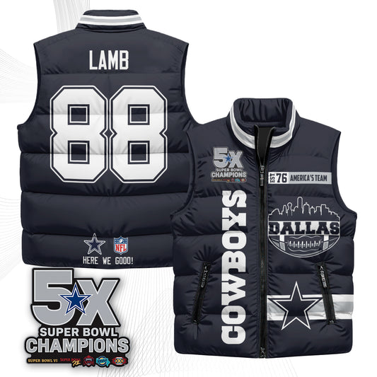 DAL "America's Team" Puffer Vest - Printed