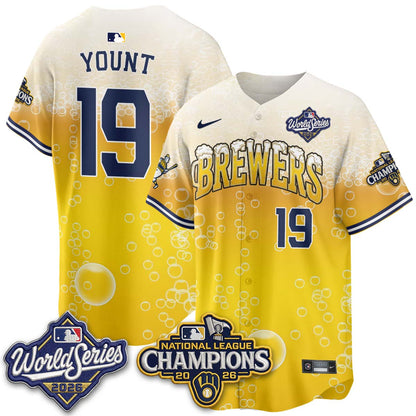 Milwaukee Brewers "Pitcher & Pint" 2026 NL Champions Vapor Jersey - Stitched