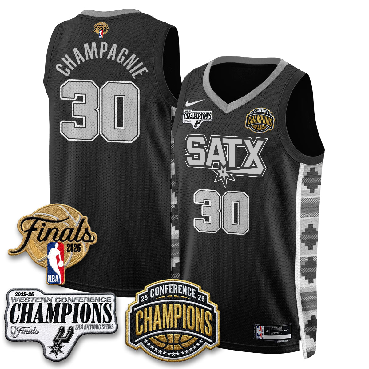 SAS 2026 NBA Western Conference Champions Vapor Jersey V3 - Stitched