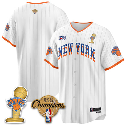 NYK 2026 NBA Champions Vapor Black Gold Jersey - Stitched