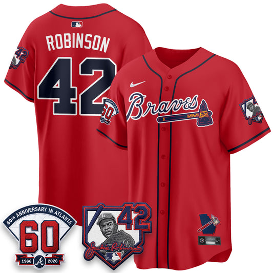 ATL 2026 Jackie Robinson Day Vapor Limited Red Jersey - Stitched