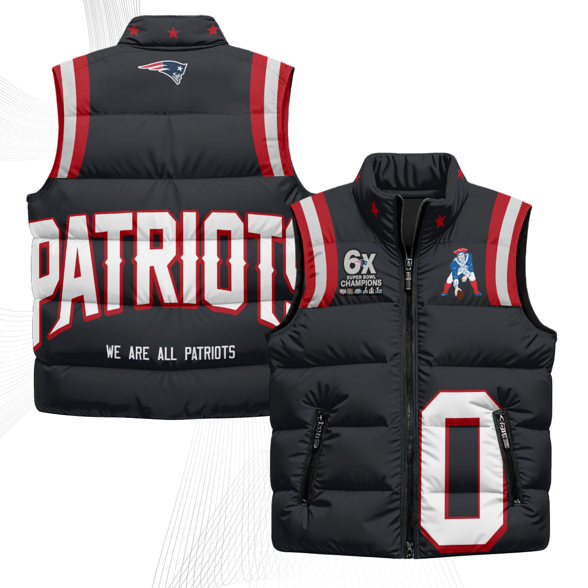 NE Rivalries Puffer Vest - Printed