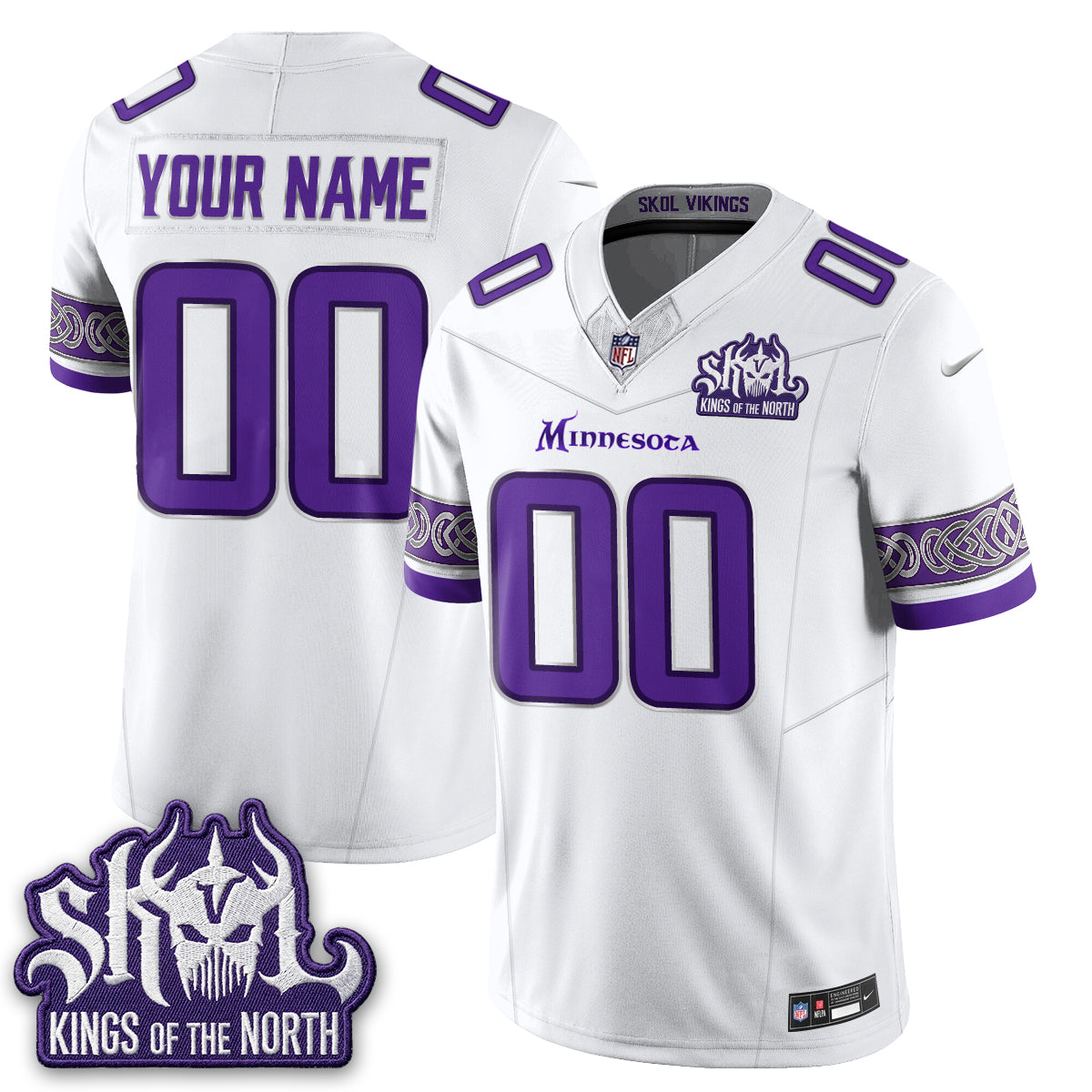 MIN Fangear Edition Warrior Skol Patch Vapor Custom Jersey - Stitched
