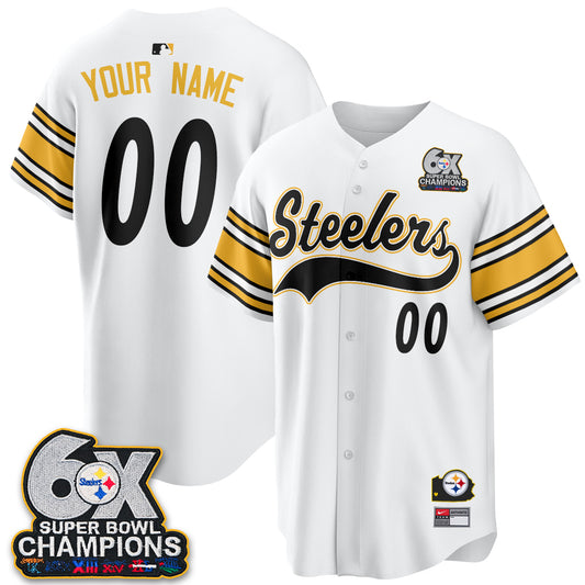 PIT 6X Champs Throwback Baseball Custom Vapor Jersey - Stitched