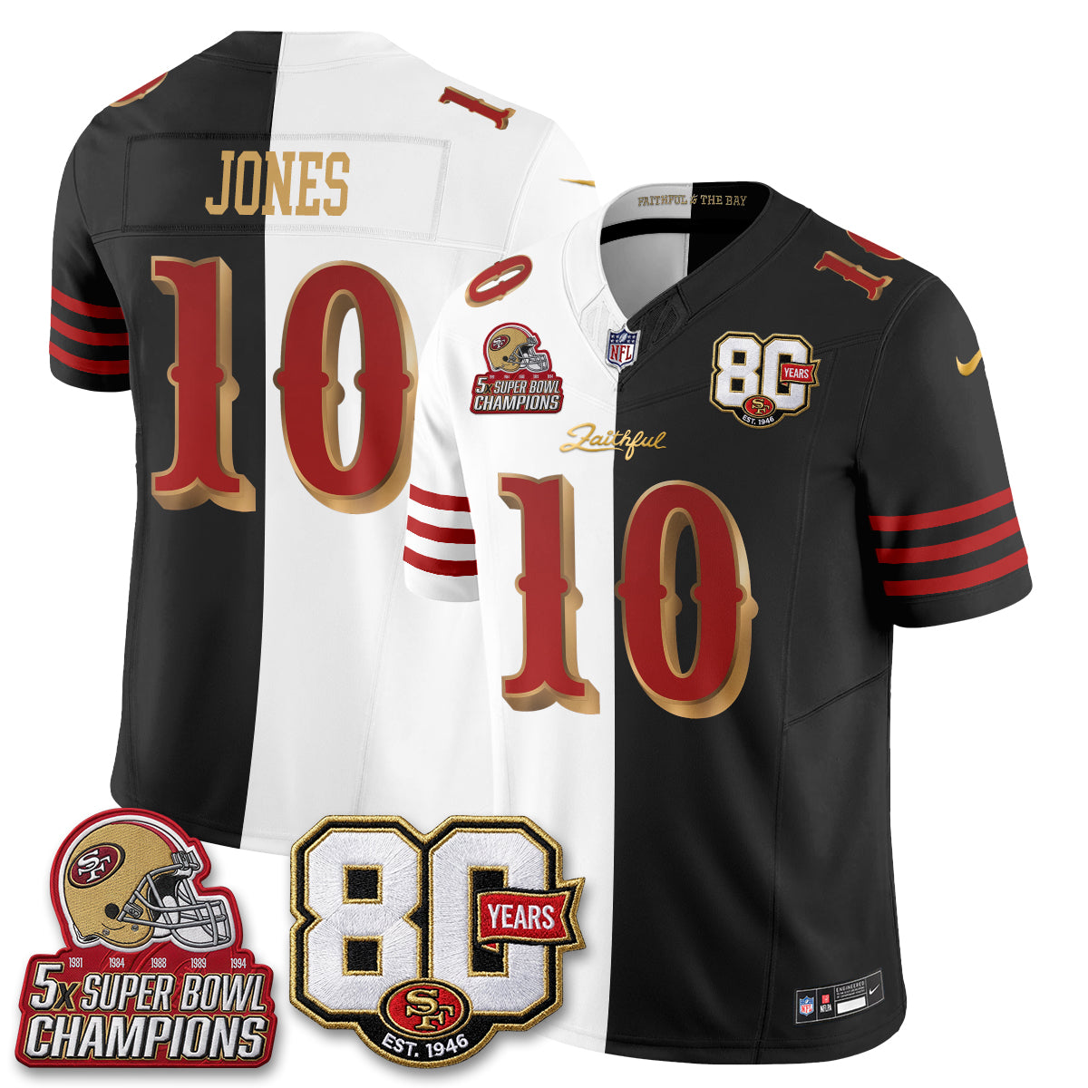 SF Rivalries Split Edition Vapor Jersey - Stitched