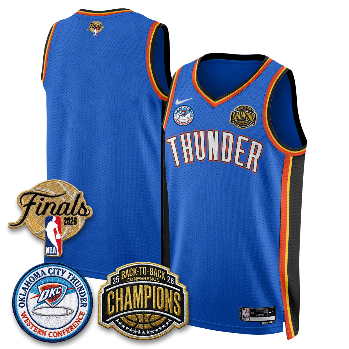 OKC 2026 NBA Western Conference Champions Vapor Jersey - Stitched