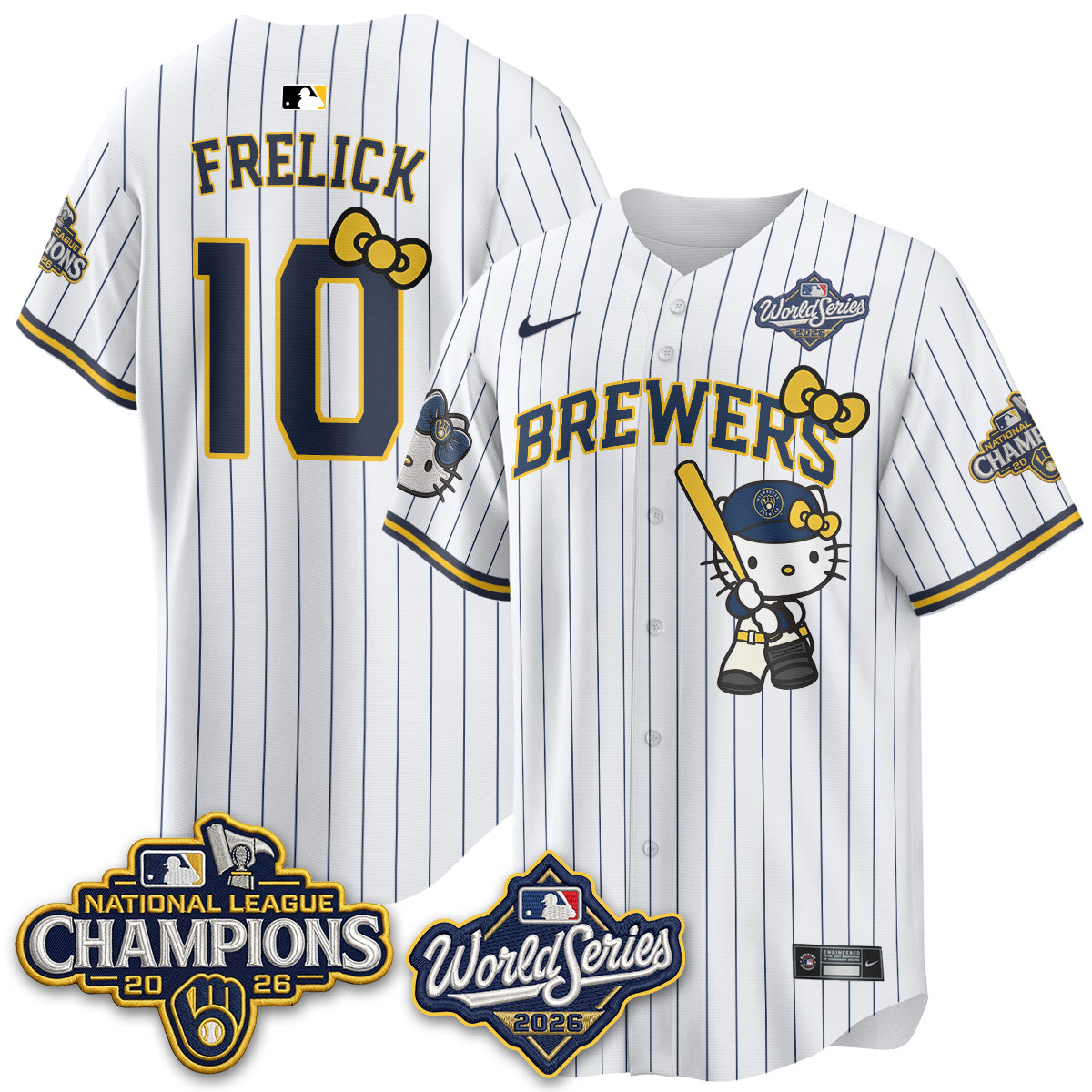Milwaukee Brewers 2026 NL Champions x Meow KT Vapor Jersey - Stitched