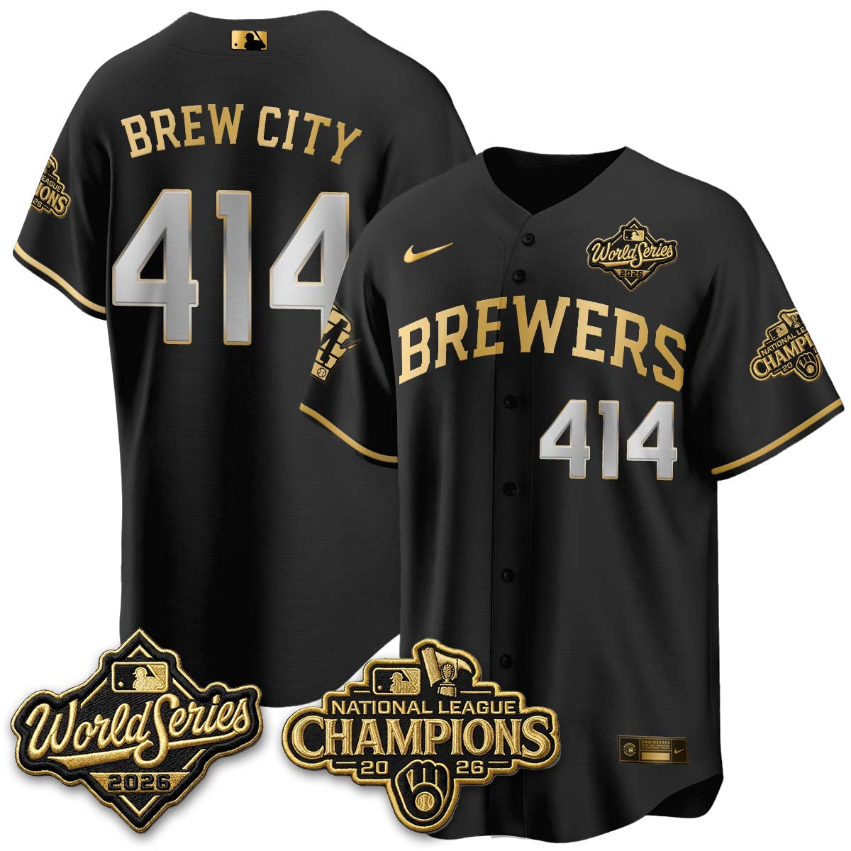 MIL W.S 26 & 2026 NL Champions Navy Jersey - Stitched