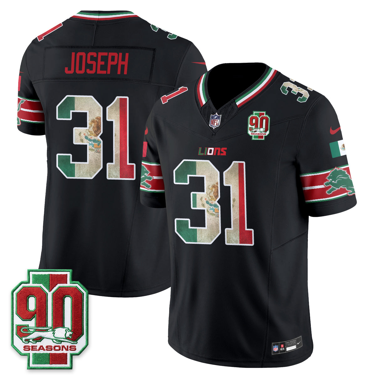 Detroit Lions Mexico Edition Vapor Jersey - Stitched