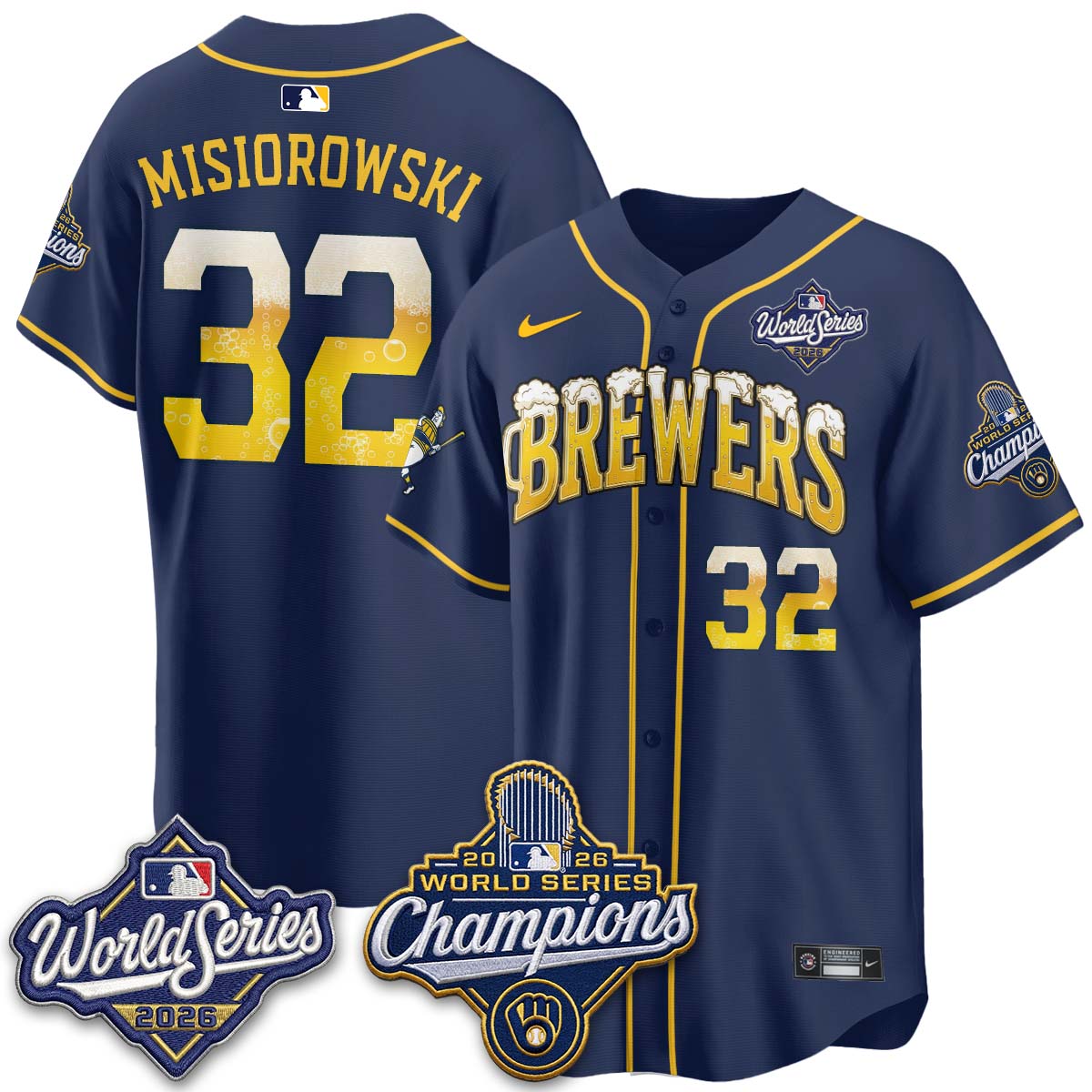 MIL "Pitcher & Pint" 2026 WS Champions Jersey - Stitched (#9) (2)