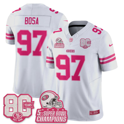 San Francisco 49ers Pink Edition Vapor Jersey - Stitched