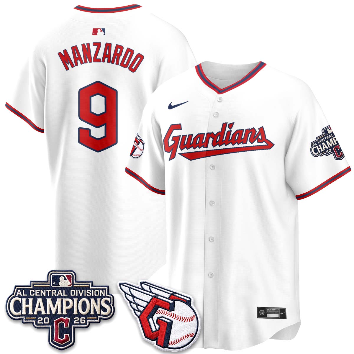 CLE 2026 AL Central Champs Vapor Jersey - Stitched