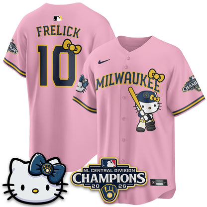 Milwaukee Brewers NL Central Champs x Meow KT Vapor Jersey - Stitched