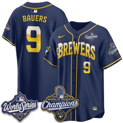 MIL "Pitcher & Pint" 2026 WS Champions Jersey - Stitched (#9) (2)