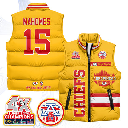 KC Arrowhead Puffer Vest - Printed
