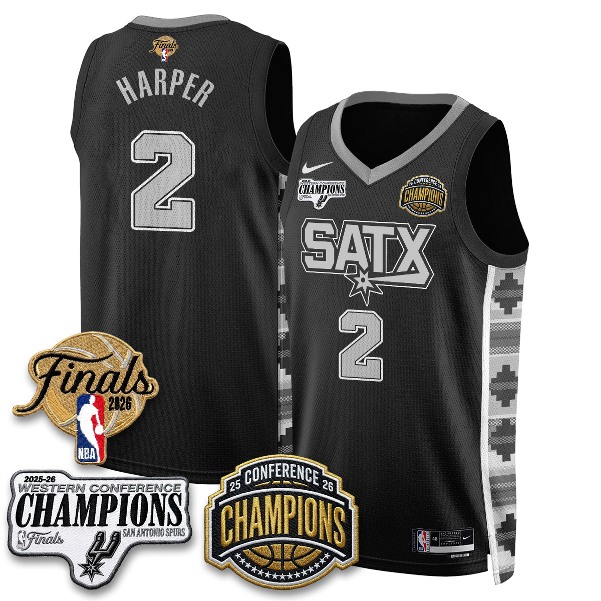 SAS 2026 NBA Western Conference Champions Vapor Jersey V3 - Stitched