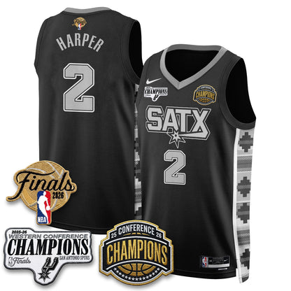 SAS 2026 NBA Western Conference Champions Vapor Jersey V3 - Stitched