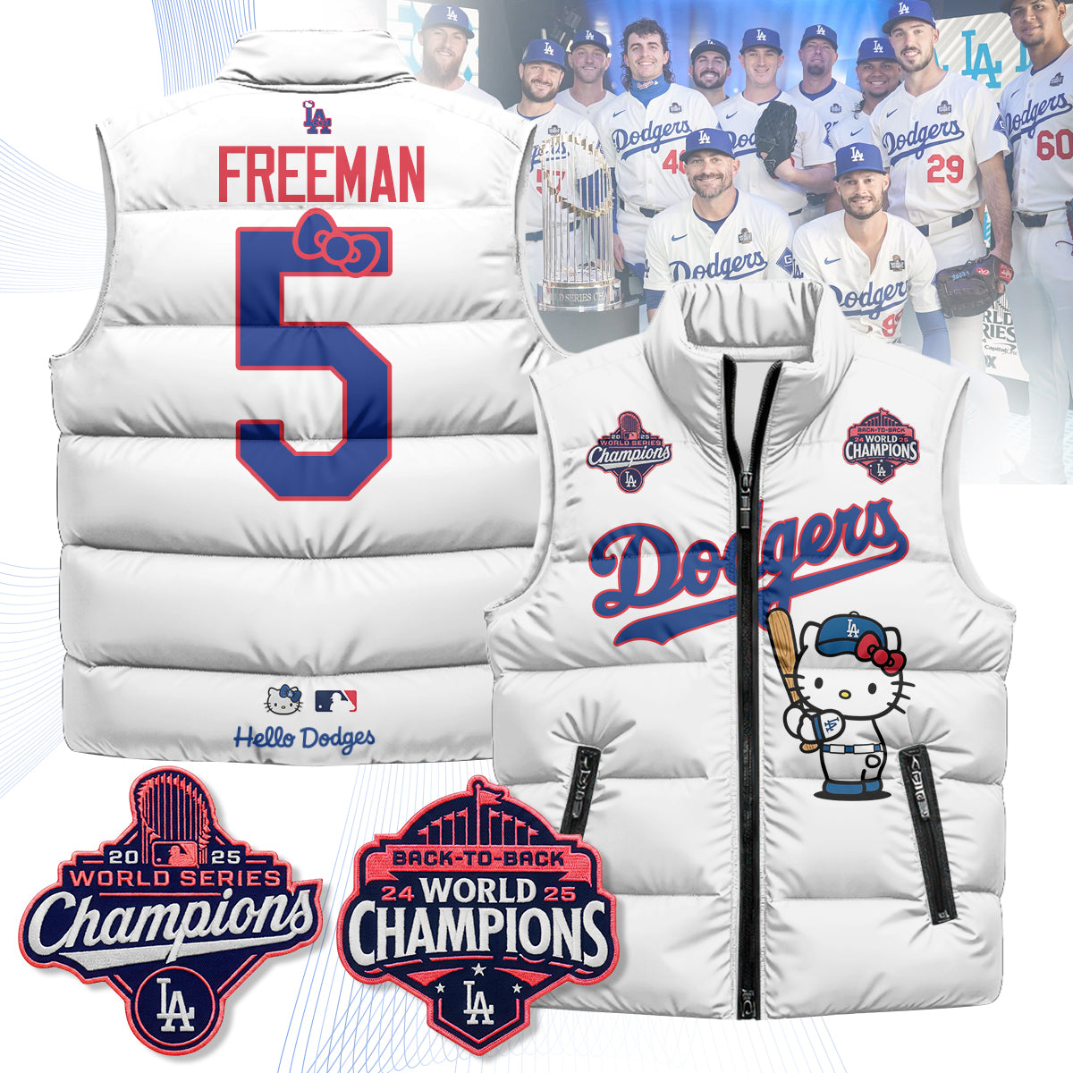 Los Angeles Dodgers Meow KT Edition Unisex Puffer Vest - Printed