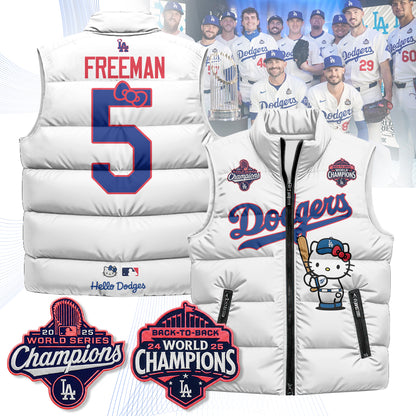 Los Angeles Dodgers Meow KT Edition Unisex Puffer Vest - Printed