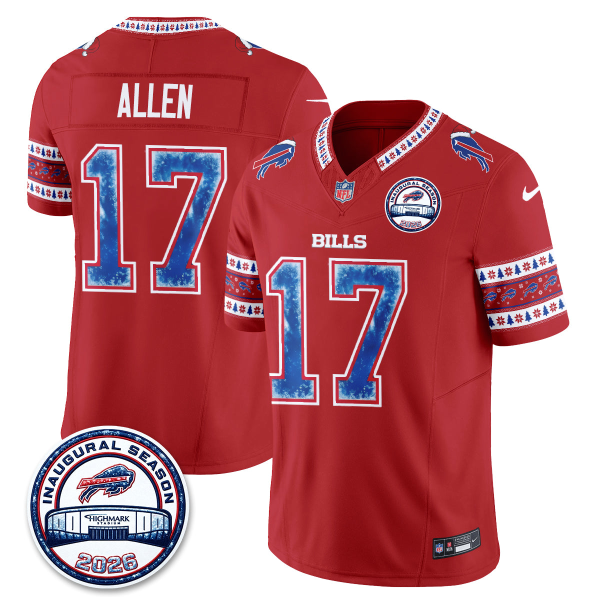 BUF Xmas Edition Vapor Jersey - Stitched