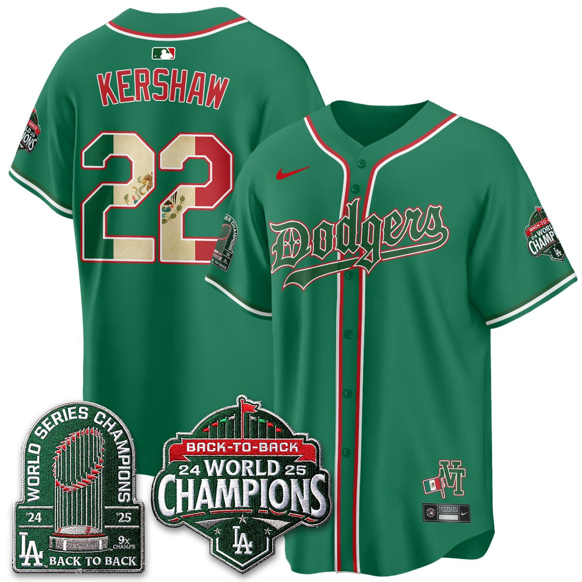 Los Angeles Dodgers x Mexico Style Vapor Jersey - Stitched