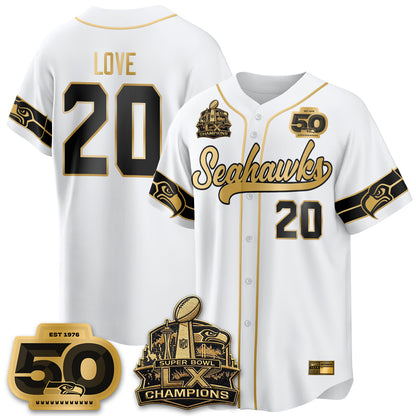 Seattle Seahawks SB LX Champs Vapor Baseball Jersey - Stitch