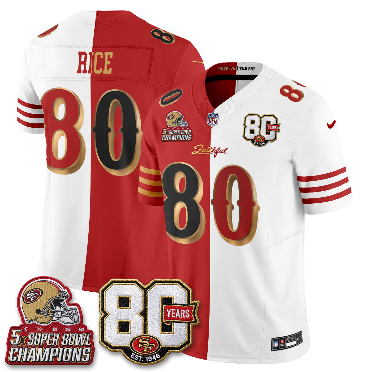 SF Rivalries Split Edition Vapor Jersey - Stitched