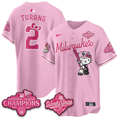 Milwaukee Brewers 2026 NL Champions x Meow KT Vapor Jersey - Stitched