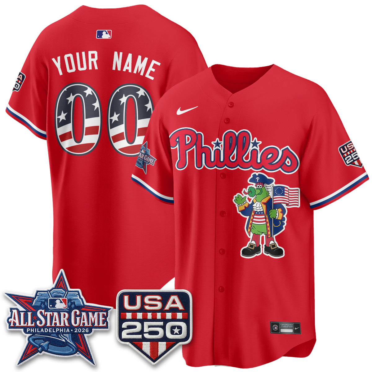 Philadelphia Phillies 2026 All Star Phanatic Edition Vapor Custom Jersey - Stitched