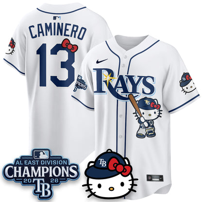 Tampa Bay Rays x Meow KT 2026 AL East Champs Vapor Jersey - Stitched
