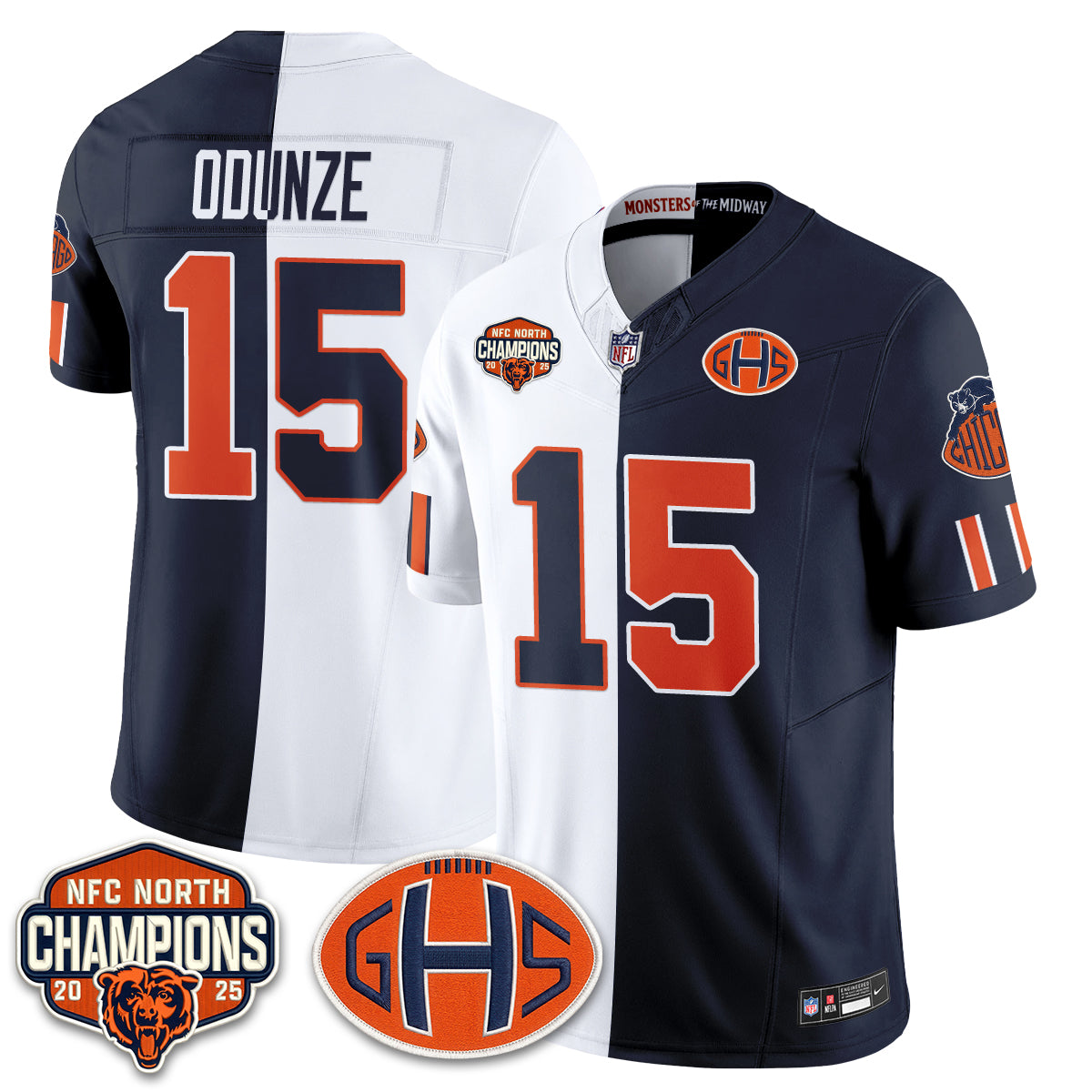 Chicago Bears 2026 Rivalries Split Edition Vapor Jersey - Stitched