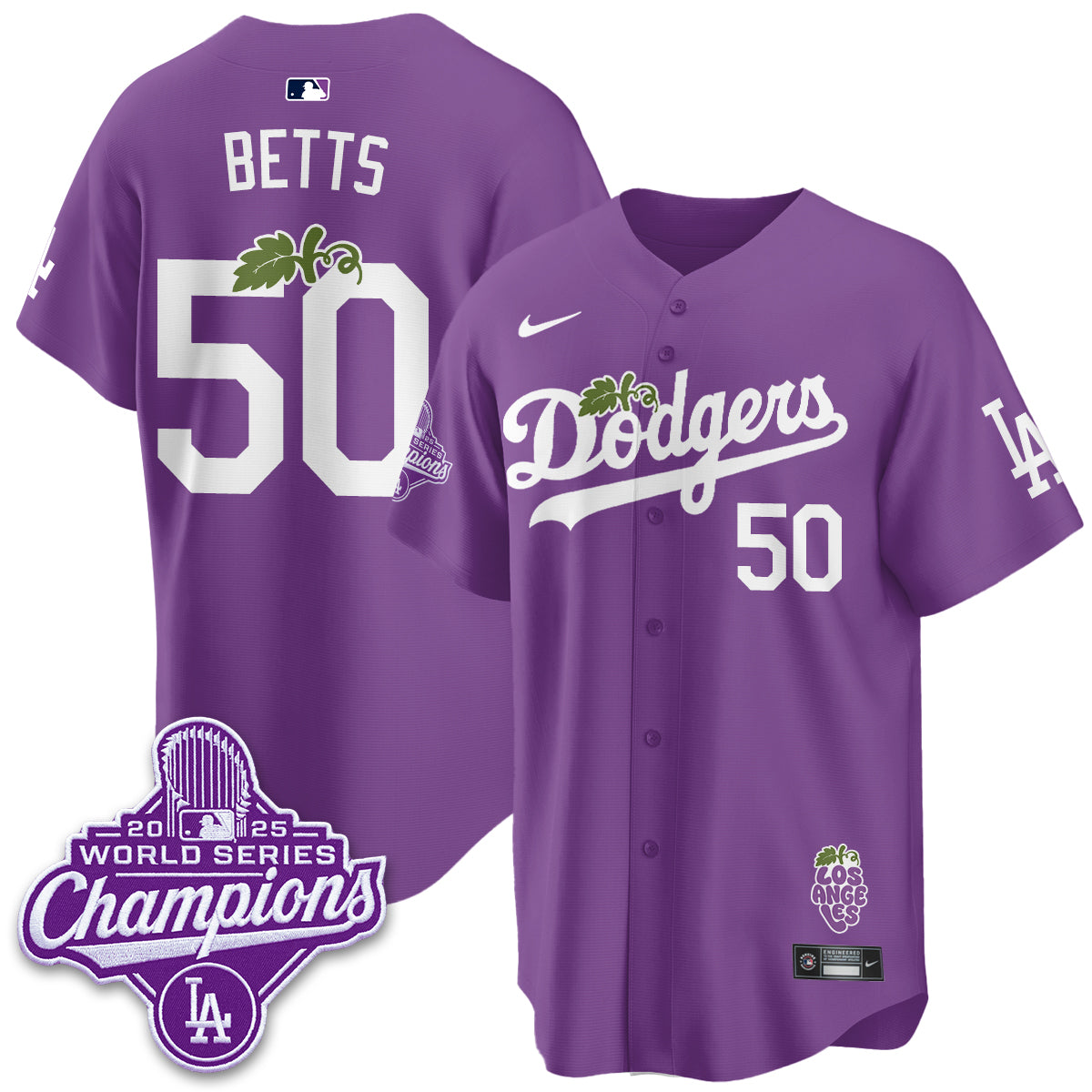 Los Angeles Dodgers Grape Edition Vapor Jersey - Stitched