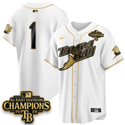 TB 2026 AL East Champs Gold Edition Vapor Jersey - Stitched