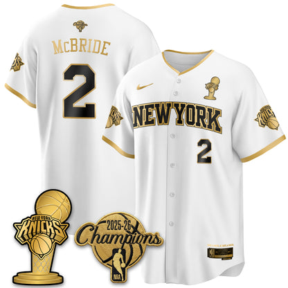 NYK 2026 NBA Champions Vapor Black Gold Jersey - Stitched