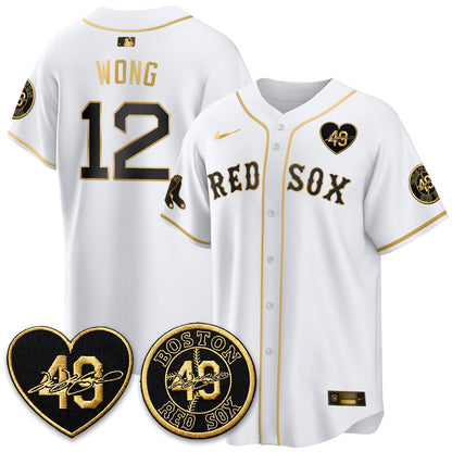 BOS Tim Wakefield Memorial Patch Vaper Premier Limited Red Jersey - All Stitched