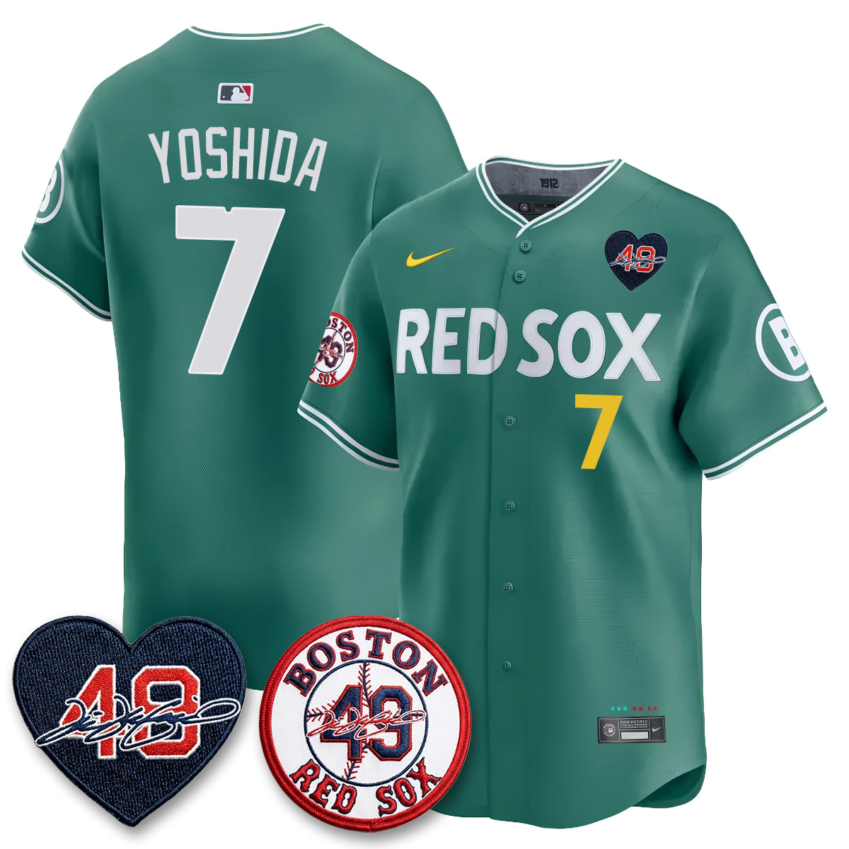 BOS Tim Wakefield Memorial Patch Vaper Premier Limited Red Jersey - All Stitched