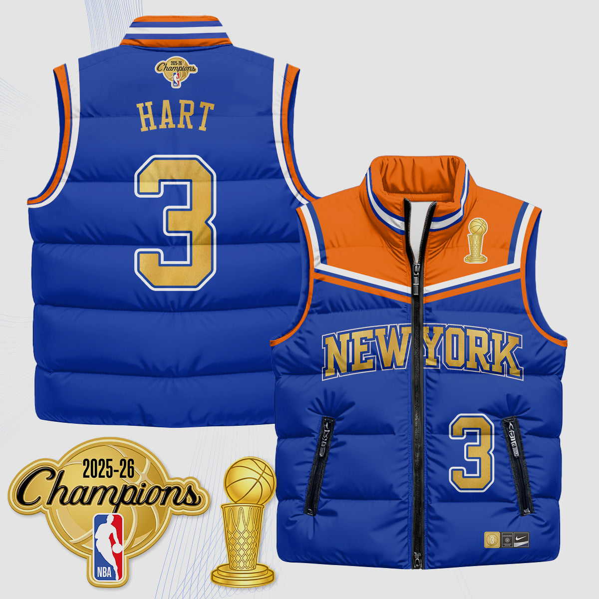 NYK Champions Night Puffer Vest - Printed