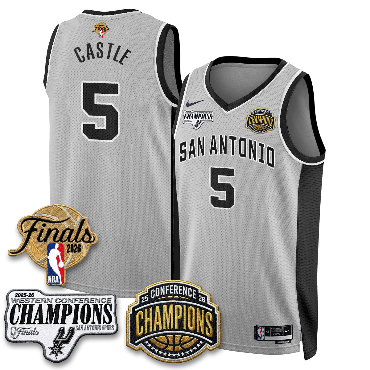 SAS 2026 NBA Western Conference Champions Vapor Jersey V3 - Stitched