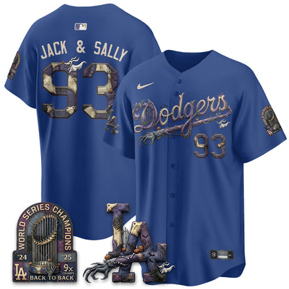 Los Angeles Dodgers Nightmare Edition Vapor Jersey - Printed