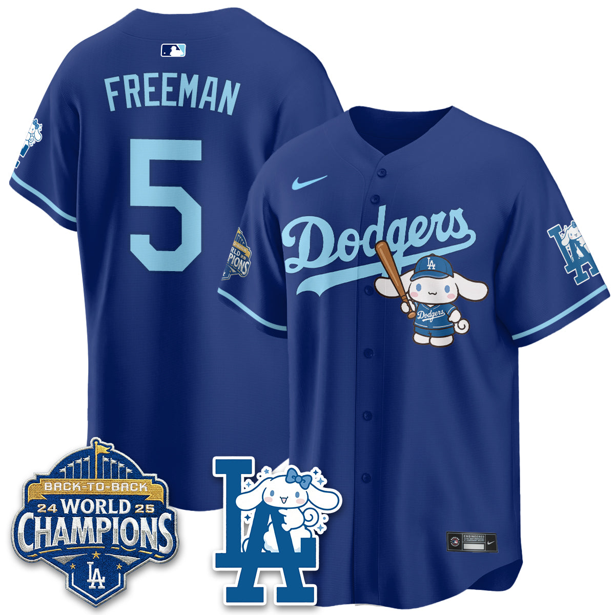 Los Angeles Dodgers Cinnamoroll Edition Vapor Jersey - Stitched