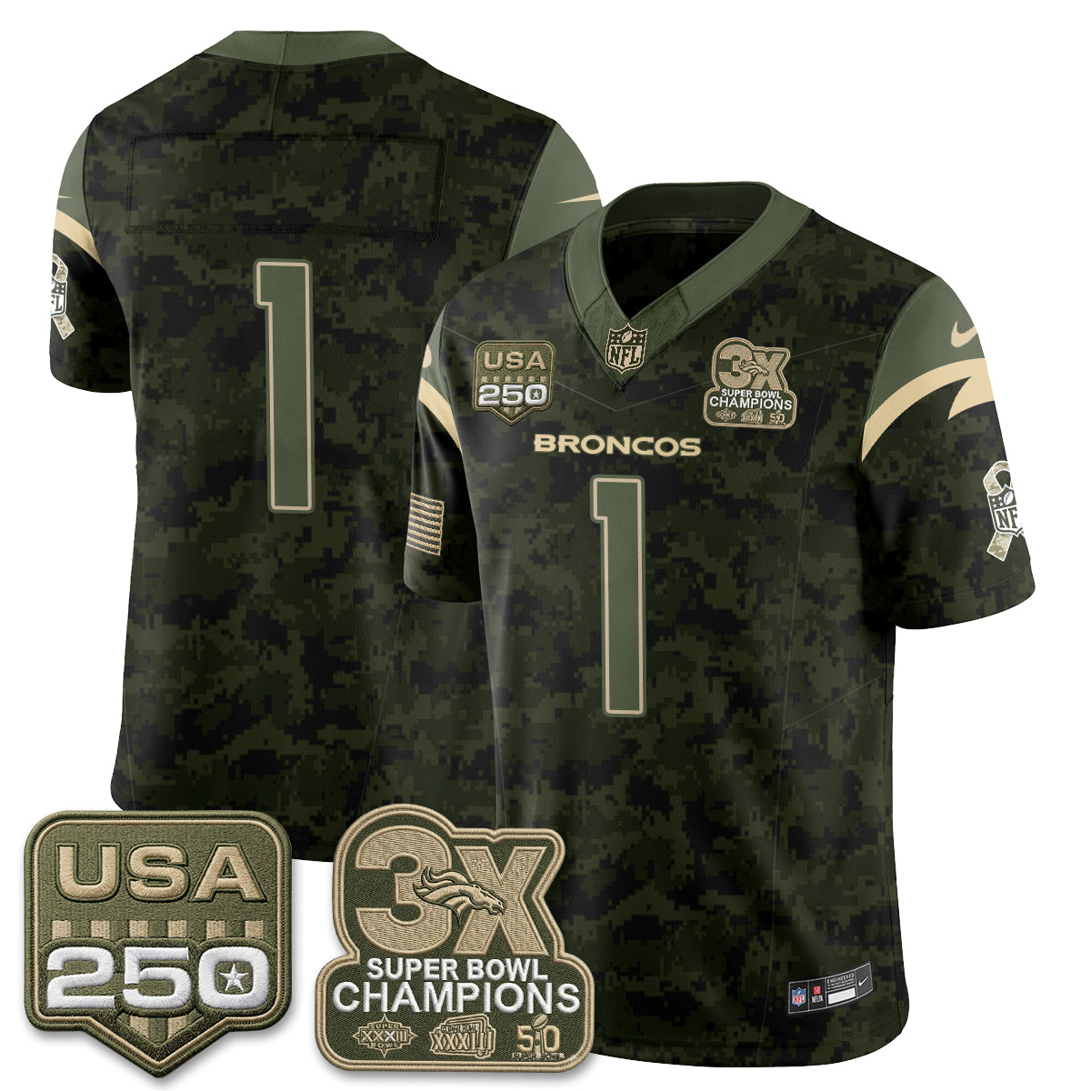 Denver Broncos 2026 Salute to Service Edition Vapor Jersey - Stitched